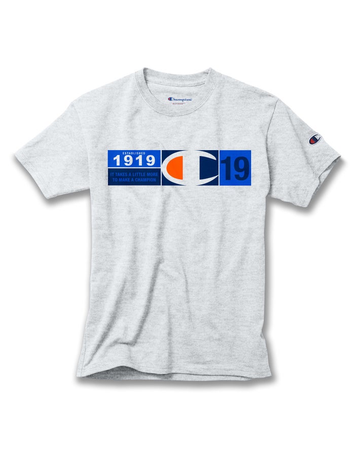 Champion T-Shirt Jongens - Grijs - Cotton Knockout C Logo ( 379460-QWU )